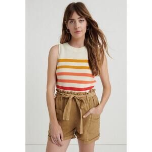 Lucky Brand Women's Striped Sweater - White, Orange, Pink